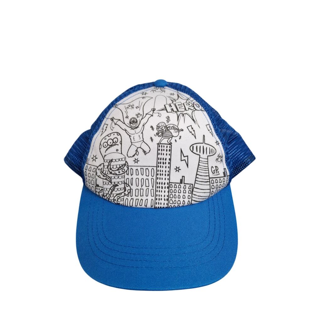 Fat Brain Toys Superhero Color-In Snap Back Ball Cap One Size NWOT